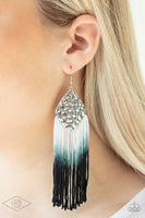 Dip In - Black White Tye Dye Earrings Paparrazi Accessories