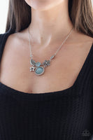 Exquisitely Eden - Blue Floral Necklace Paparrazi Accessories