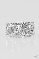 Paparazzi Accessories Can Only Go Upscale From Here White Ring Silver