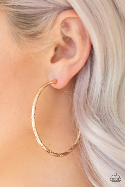 Paparazzi A Double Take Gold Earring Hoop