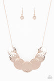 RADIAL Waves - Rose Gold Necklace Paparrazi Accessories