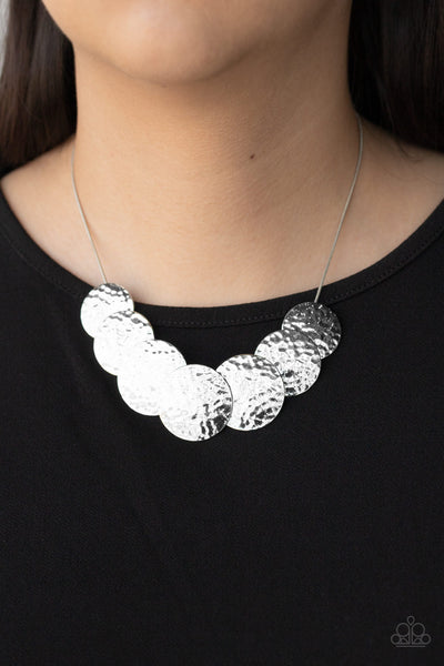 RADIAL Waves - Silver Necklace Paparrazi Accessories