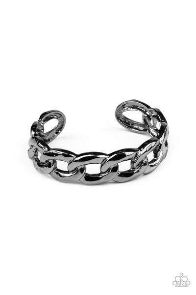 Living Off The GRIT Black Chain Cuff Bracelet Paparazzi Accessories