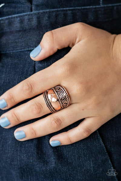 Texture Tantrum - Copper Tribal Ring Paparrazi Accessories