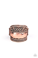 Texture Tantrum - Copper Tribal Ring Paparrazi Accessories