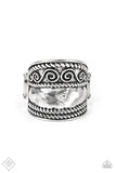 Texture Tantrum - Silver Floral Ring Paparrazi Accessories