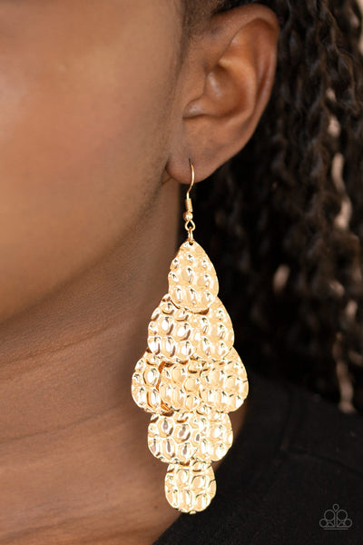 Instant Incandescence - Gold Earrings Paparrazi Accessories