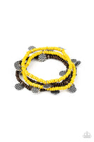 WOODnt Count It Yellow Brown Bracelet Paparazzi Accessories