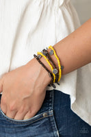 WOODnt Count It Yellow Brown Bracelet Paparazzi Accessories