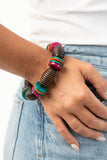Caribbean Castaway Multi Brown Wood Bracelet Paparazzi Accessories