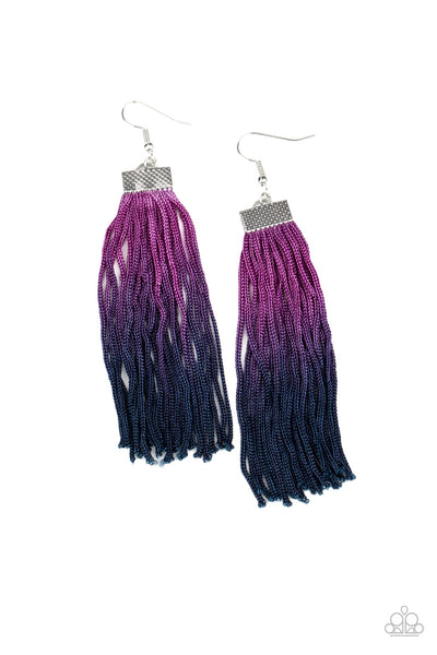 Dual Immersion - Purple Fringe Earrings Paparazzi Accessories