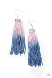 Dual Immersion - Pink Blue Fringe Earrings Paparrazi Accessories