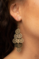 Blushing Blooms - Brass Earrings Paparazzi Accessories