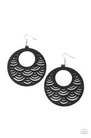 SEA Le Vie! - Black Earrings Wood Paparazzi Accessories
