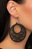 SEA Le Vie! - Black Earrings Wood Paparazzi Accessories