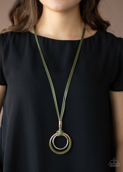 Elliptical Essence - Green Necklace Paparazzi Accessories N12