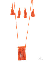 Between You and MACRAME - Orange Boho Necklace Paparrazi Accessories