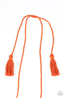 Between You and MACRAME - Orange Boho Necklace Paparrazi Accessories