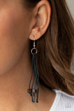 Macrame Majesty - Black Boho Necklace Paparrazi Accessories
