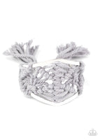 Macrame Mode - Silver Boho Cuff Bracelet Paparrazi Accessories
