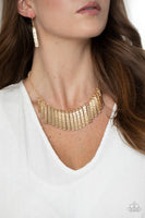 Metallic Muse - Gold Fringe Necklace Paparazzi Accessories