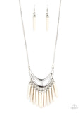 Stone Age A-Lister - White Tusks Necklace Paparrazi Accessories