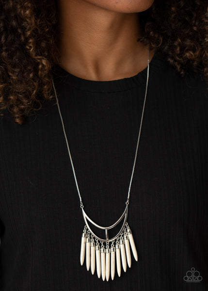Stone Age A-Lister - White Tusks Necklace Paparrazi Accessories