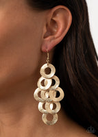 Scattered Shimmer - Gold Earrings Paparazzi Accessories