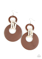 Beach Day Drama - Brown Wood Earring Paparazzi Accessories