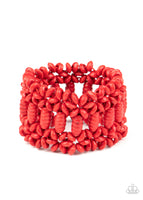Fiji Flavor - Red Wooden Bracelet Paparazzi Accessories