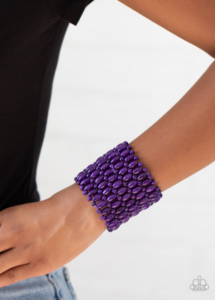 Way Down In Kokomo - Purple Bracelet Paparrazi Accessories