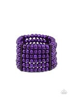 Diving in Maldives - Purple Wooden Bracelet Paparrazi Accessories