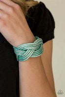 Paparazzi Accessories Big City Shimmer - Green Wrap Bling Bracelet