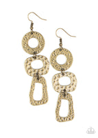 Prehistoric Prowl - Brass Earrings Paparazzi Accessories