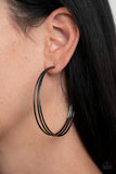 Rimmed Radiance - Black Hoops earrings Paparrazi Accessories