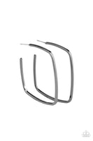 Brazen Beauty - Black Square Hoop Earrings Paparazzi Accessories