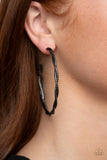 Totally Throttled - Black twisted Hoops Earrings Paparrazi Accessories