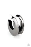 Chic CRESCENTO - Black Hoop Earrings Paparazzi Accessories