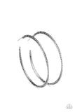 Curved Couture - Black Hoop Earrings Paparazzi Accessories