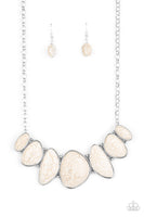 Primitive - White Stone Necklace Paparrazi Accessories