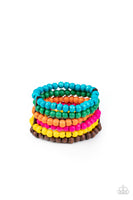 Diving in Maldives - Multi Wood Bracelet Paparrazi Accessories
