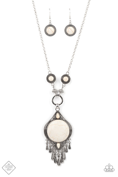 Majestic Mountaineer - White FF 1/2021 Necklace Paparrazi Accessories
