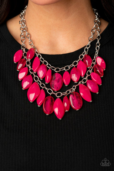 Palm Beach Beauty - Pink Necklace Paparazzi Accessories