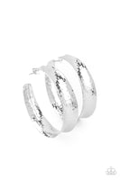 Fearlessly Flared - Silver Hoop Earrings Paparazzi Accessories