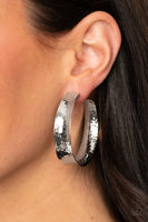 Fearlessly Flared - Silver Hoop Earrings Paparazzi Accessories
