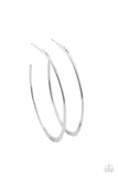 Flatlined - Silver Hoop Earrings Paparazzi Accessories