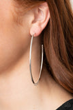 Flatlined - Silver Hoop Earrings Paparazzi Accessories