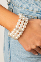 Modern Day Majesty - White Pearl Bracelet Paparazzi Accessories