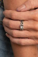 Paparrazi Accessories Frosted Flower Beds White Ring