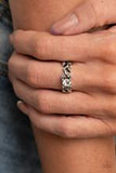Paparrazi Accessories Frosted Flower Beds White Ring